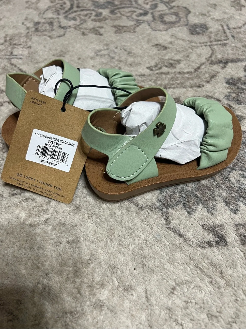 Lucky Brand Light Blue Woven Strappy Flat Sandals & Grace sandals in sage green